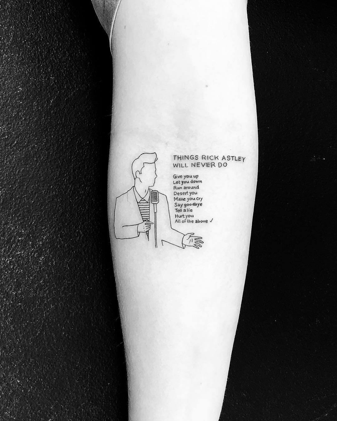 Rick rolled tattoo